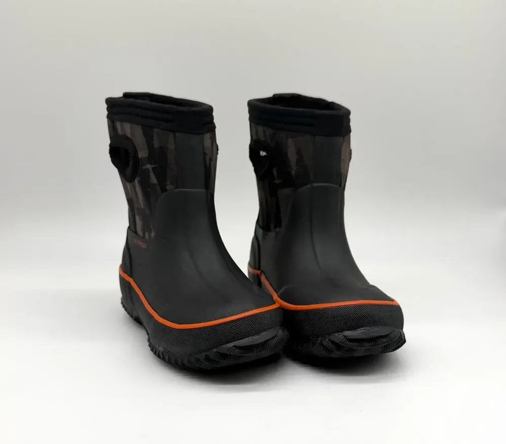 Cat & Jack Kids Waterproof Rain Boots Black Orange Neoprene Size 8 Target